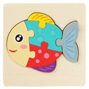 3D Wooden Puzzle™ - Speels Dierenavontuur - Legpuzzel Vis | Educatief Speelgoed